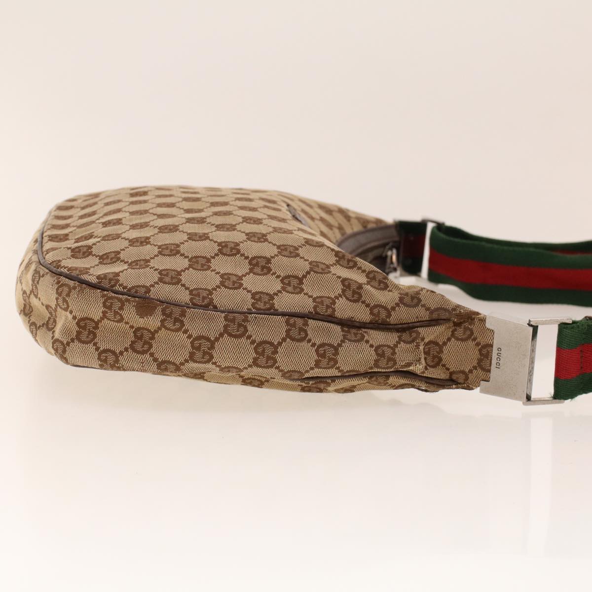 GUCCI GG Canvas Web Sherry Line Shoulder Bag Beige Red Green 122790 42089