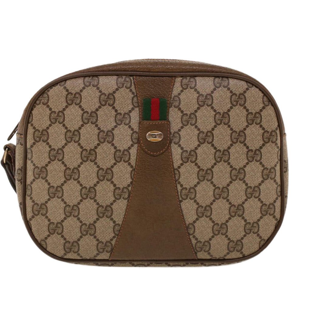 GUCCI GG Canvas Web Sherry Line Clutch Bag Beige Red Green 8901034 42098