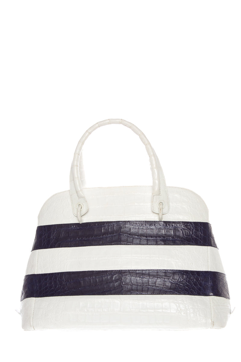 Nancy Gonzalez White and Blue Handbag