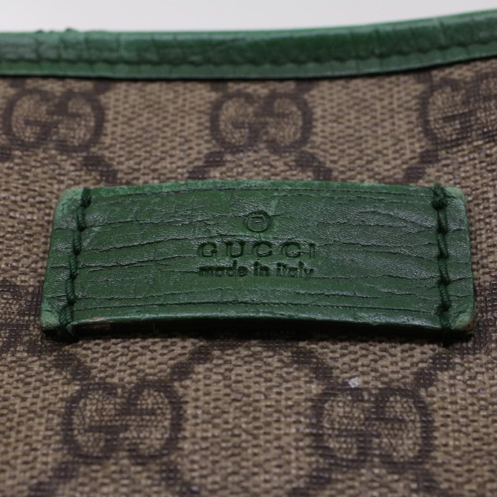 GUCCI GG Canvas Tote Bag PVC Leather Beige Green 42102