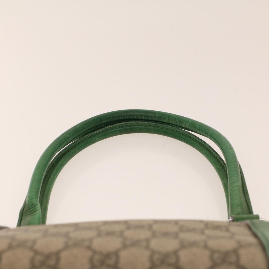 GUCCI GG Canvas Tote Bag PVC Leather Beige Green 42102