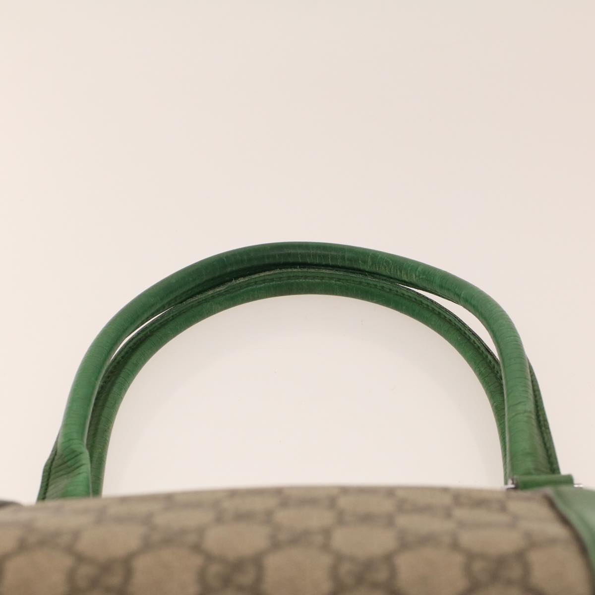 GUCCI GG Canvas Tote Bag PVC Leather Beige Green 42102