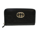 GUCCI GG Canvas Guccissima Long Wallet Black 291132 42180