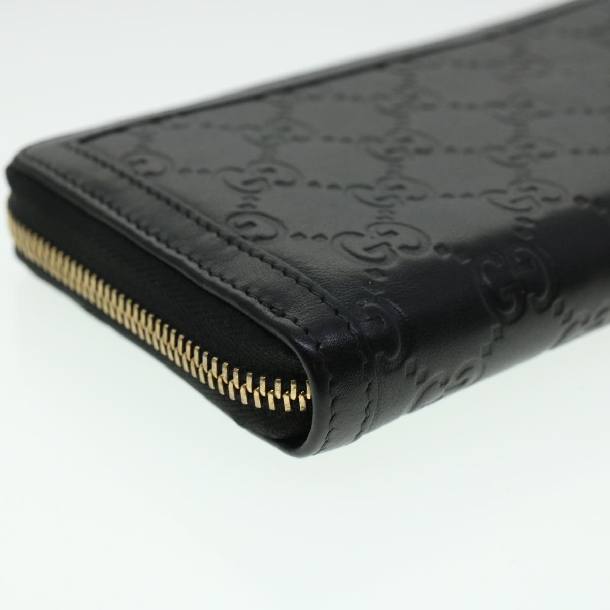GUCCI GG Canvas Guccissima Long Wallet Black 291132 42180