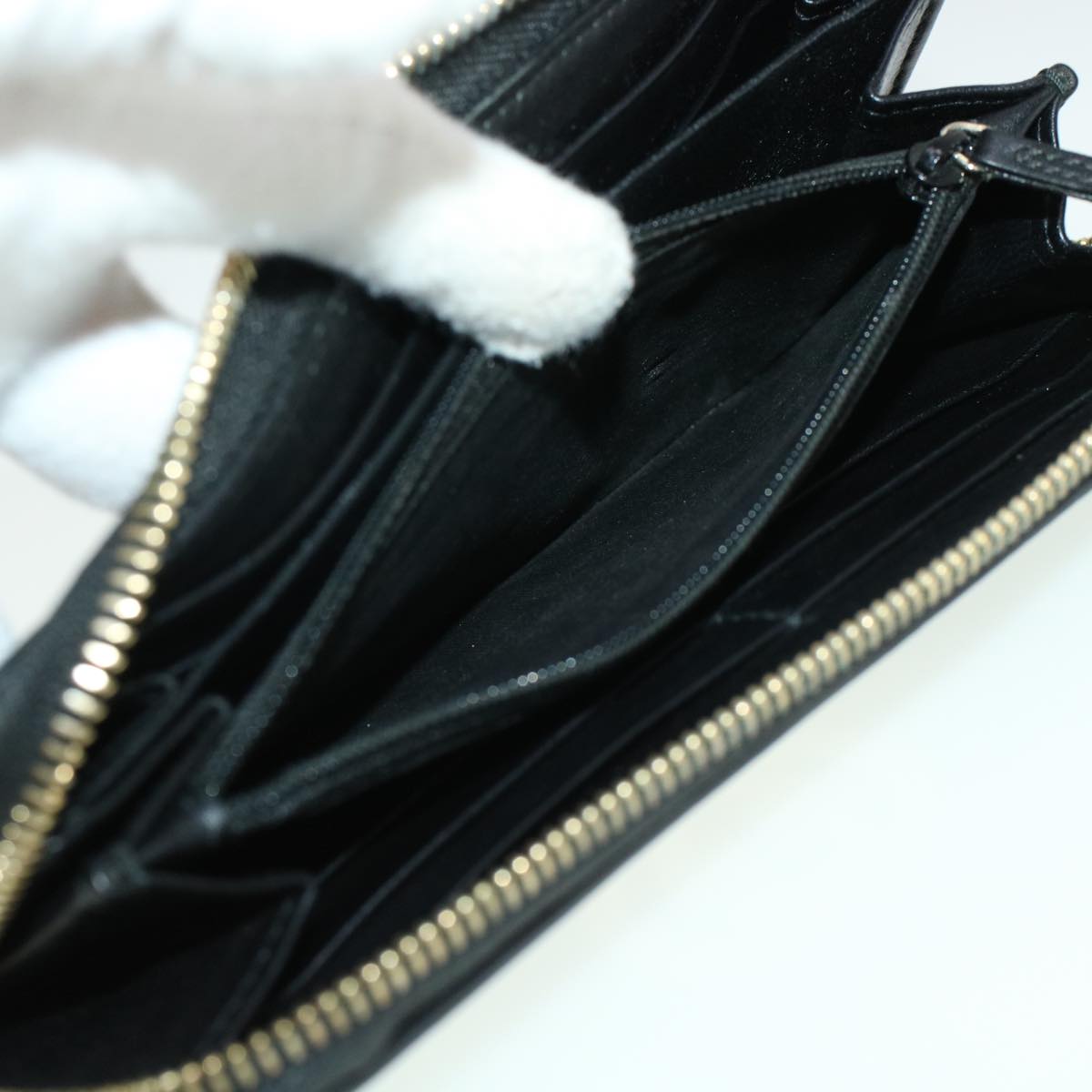 GUCCI GG Canvas Guccissima Long Wallet Black 291132 42180