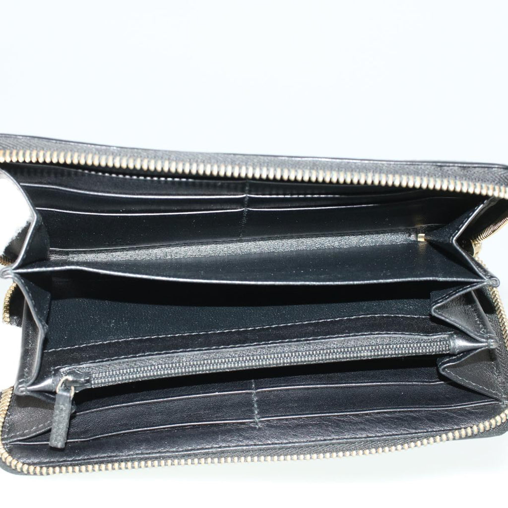 GUCCI GG Canvas Guccissima Long Wallet Black 291132 42180