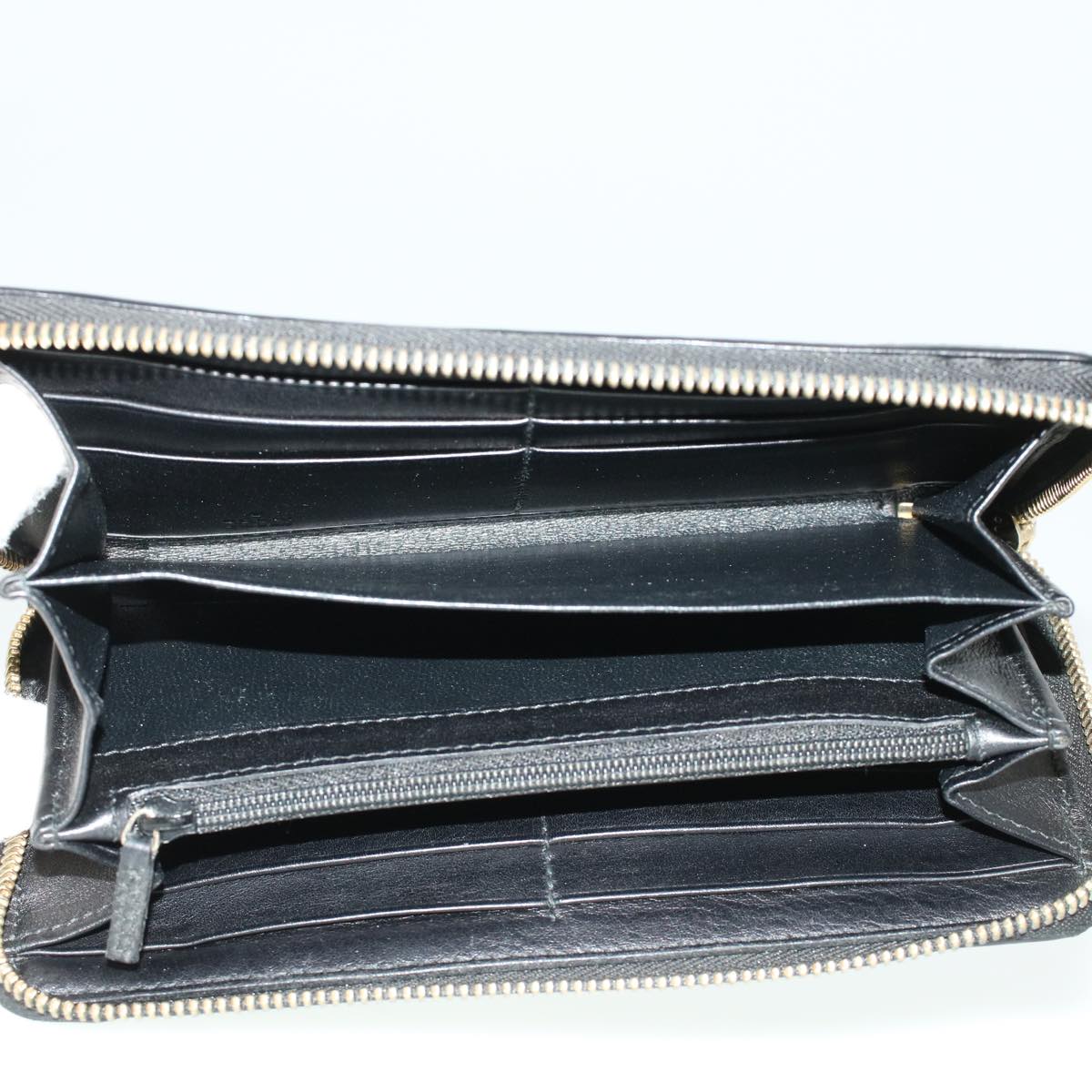GUCCI GG Canvas Guccissima Long Wallet Black 291132 42180