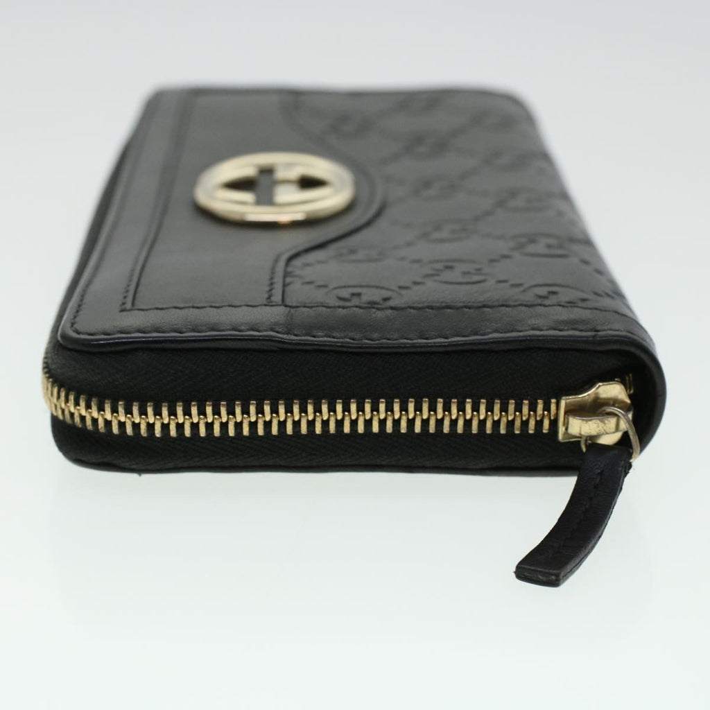 GUCCI GG Canvas Guccissima Long Wallet Black 291132 42180