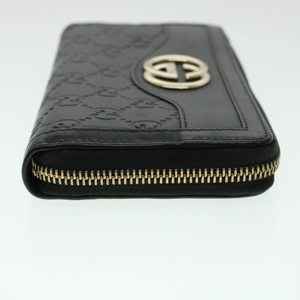 GUCCI GG Canvas Guccissima Long Wallet Black 291132 42180