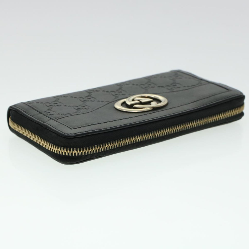 GUCCI GG Canvas Guccissima Long Wallet Black 291132 42180