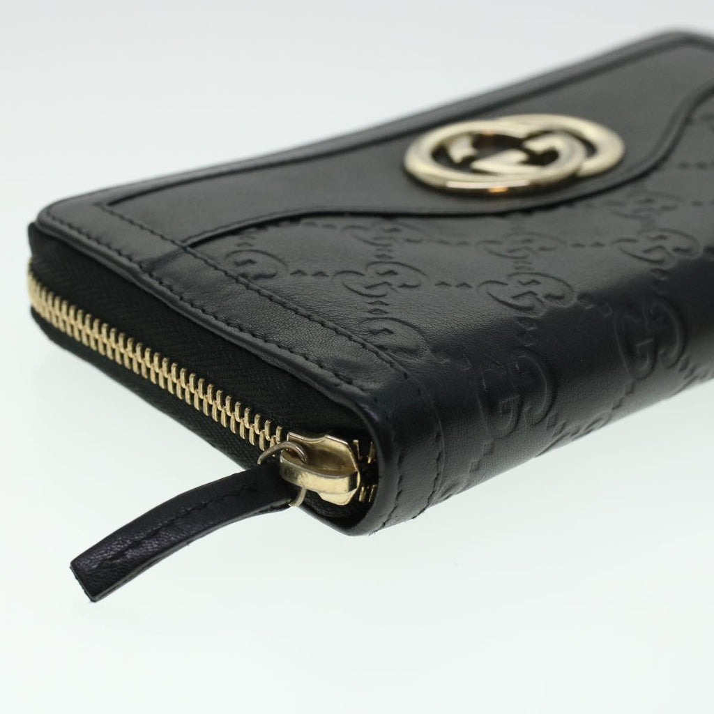 GUCCI GG Canvas Guccissima Long Wallet Black 291132 42180