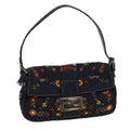 FENDI Beads Mamma Baguette Shoulder Bag Denim Navy 236826424008 42189