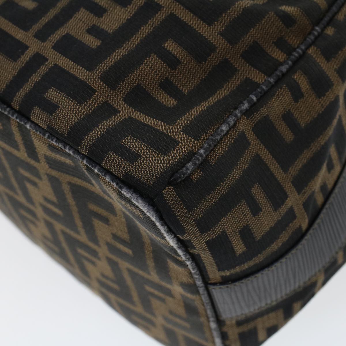 FENDI Zucca Canvas Hand Bag Black Brown 42333