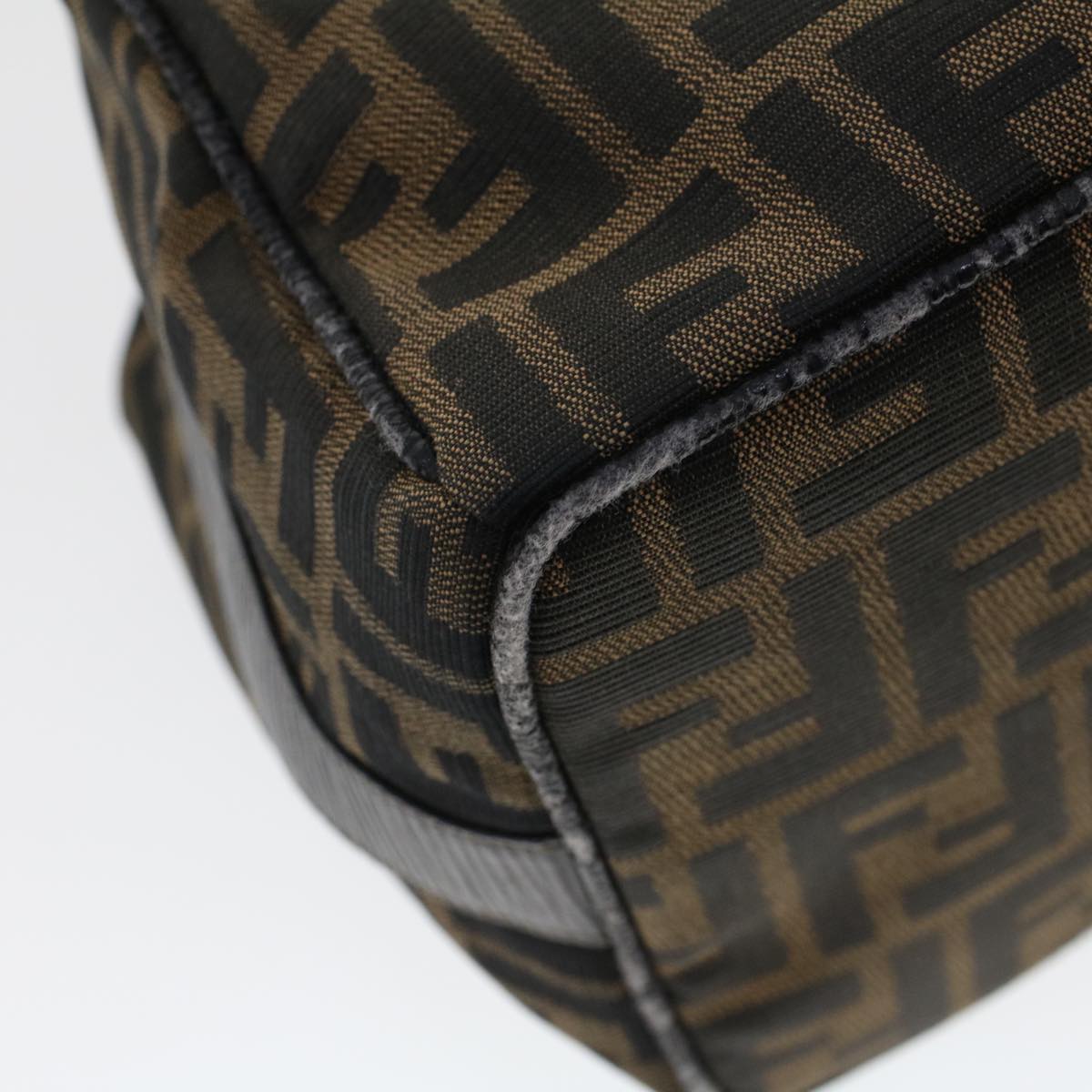 FENDI Zucca Canvas Hand Bag Black Brown 42333