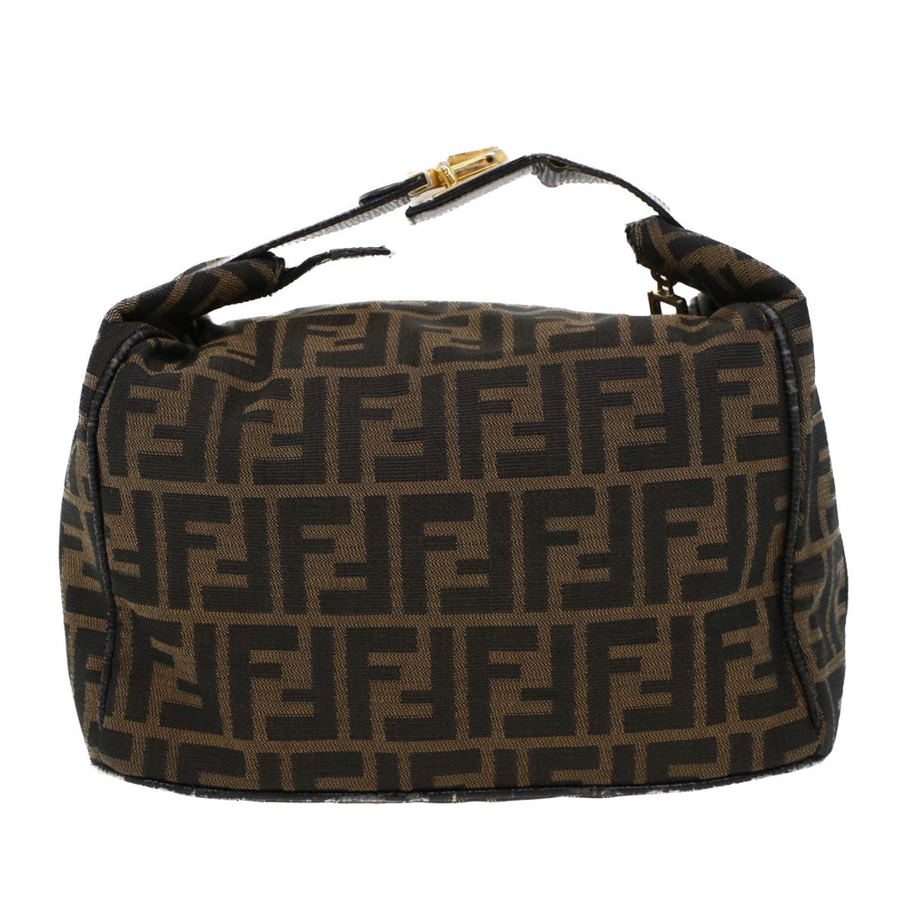 FENDI Zucca Canvas Hand Bag Black Brown 42333