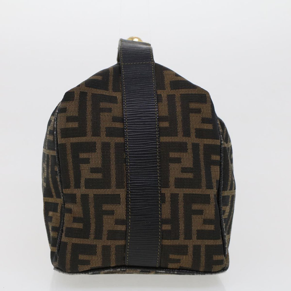 FENDI Zucca Canvas Hand Bag Black Brown 42333