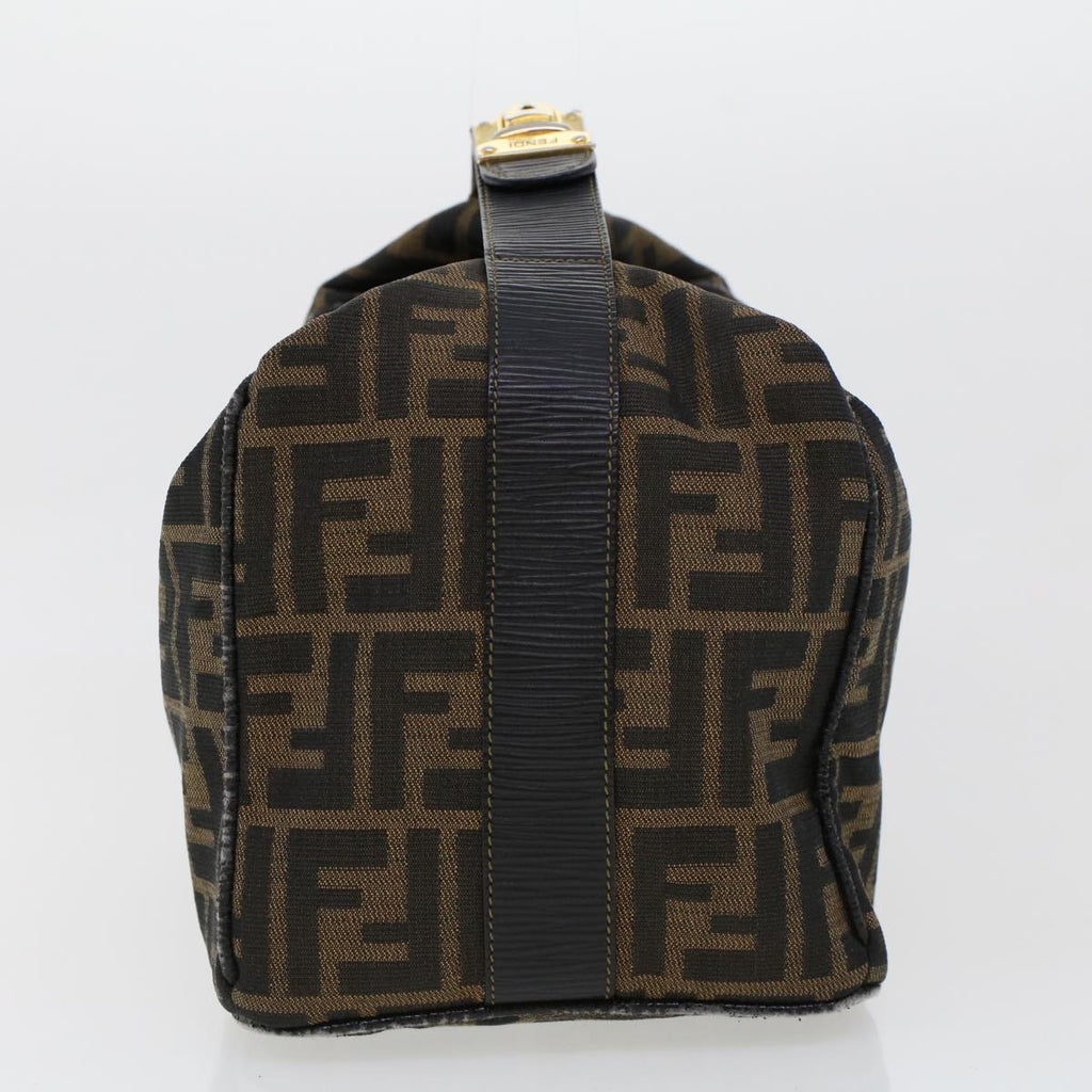 FENDI Zucca Canvas Hand Bag Black Brown 42333