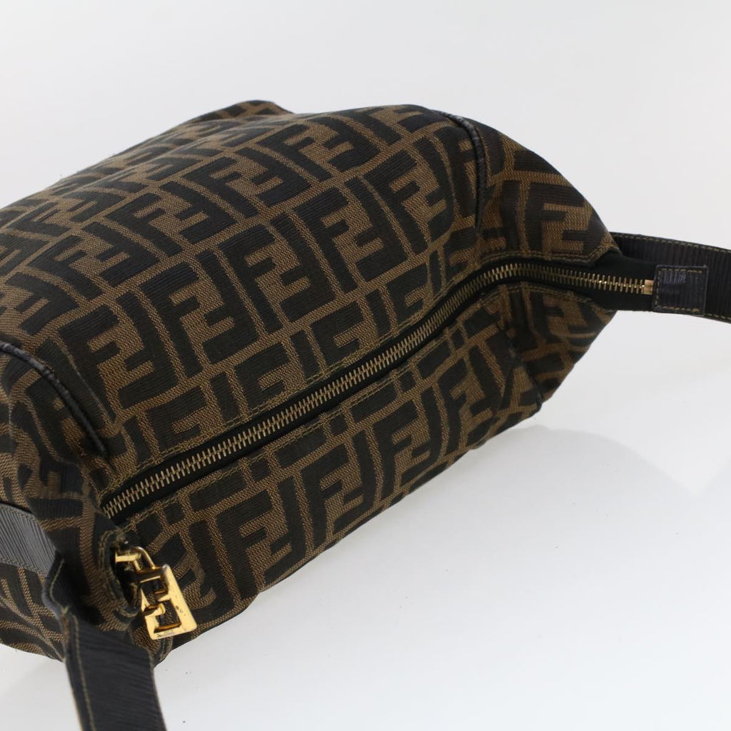 FENDI Zucca Canvas Hand Bag Black Brown 42333