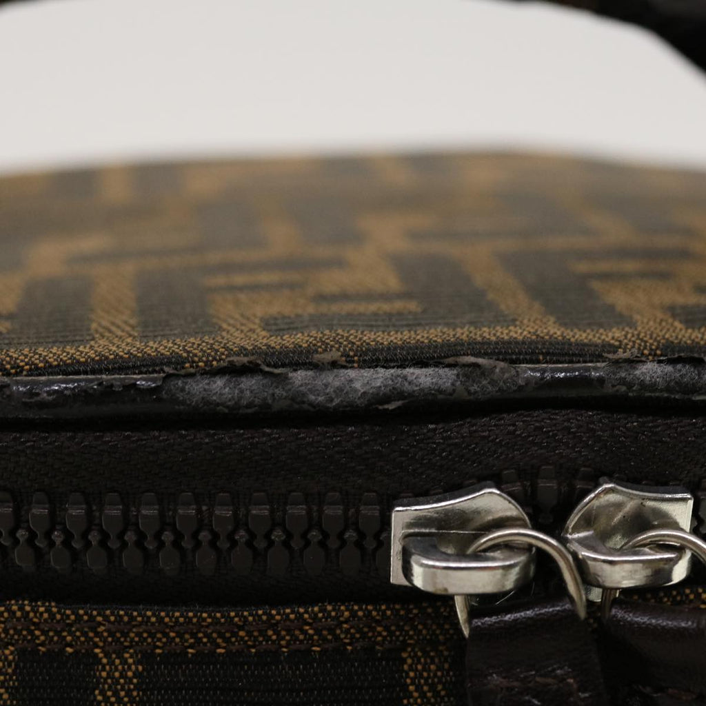 FENDI Zucca Canvas Vanity Cosmetic Pouch Black Brown 42334