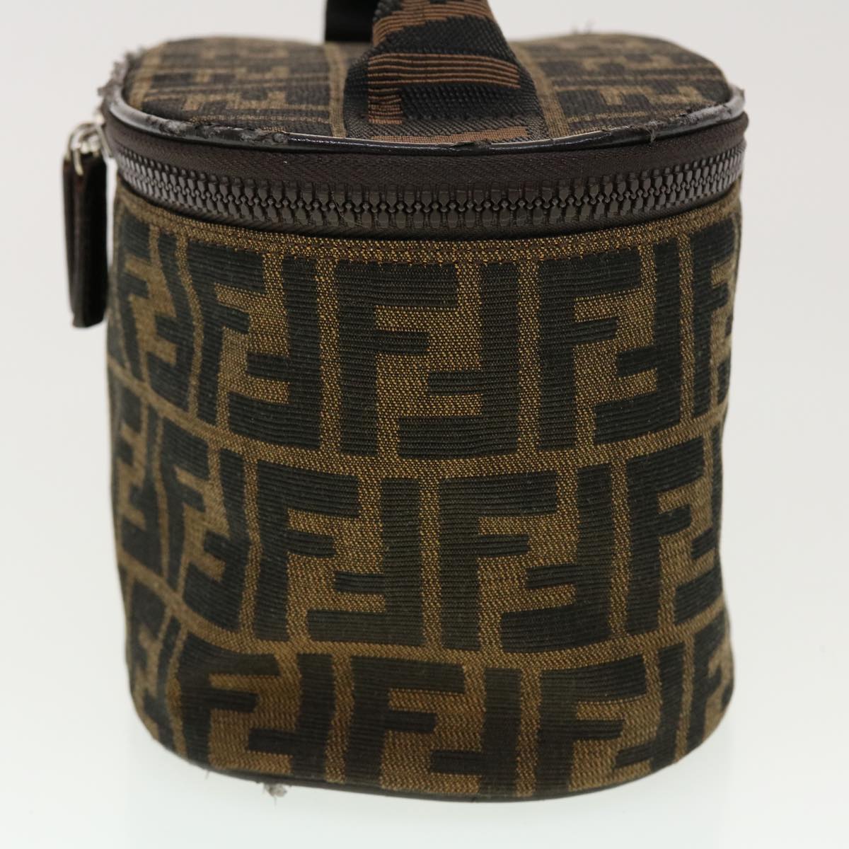 FENDI Zucca Canvas Vanity Cosmetic Pouch Black Brown 42334