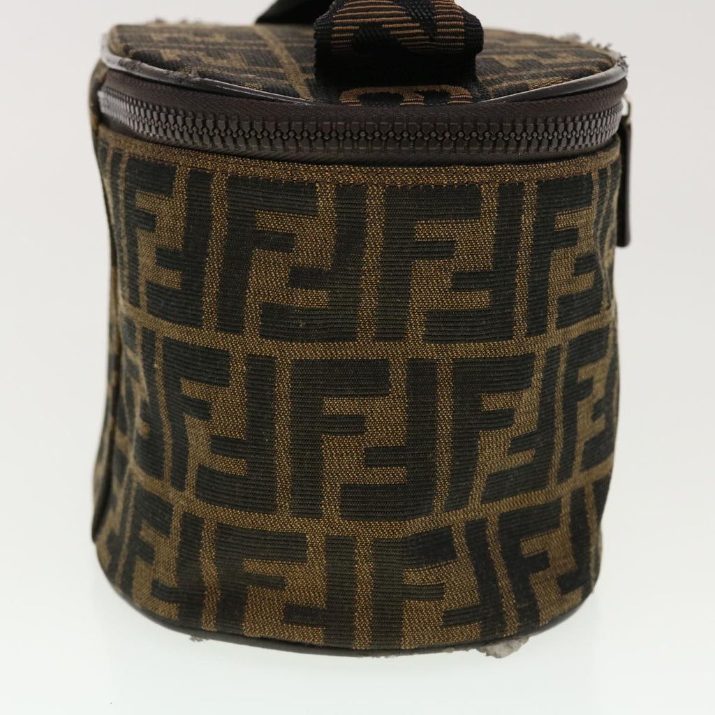 FENDI Zucca Canvas Vanity Cosmetic Pouch Black Brown 42334