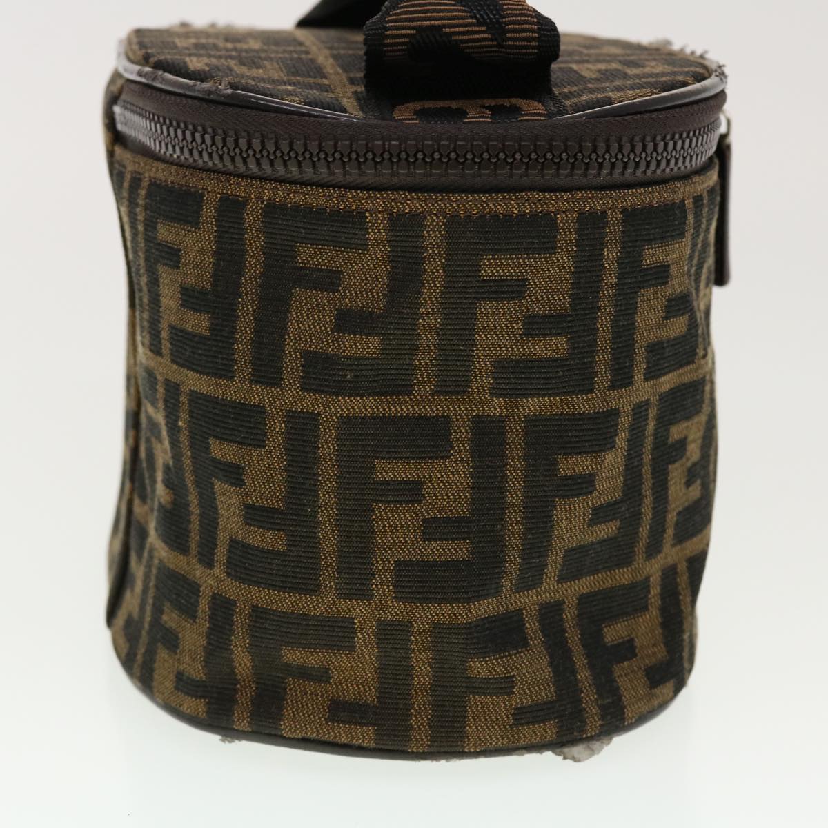FENDI Zucca Canvas Vanity Cosmetic Pouch Black Brown 42334