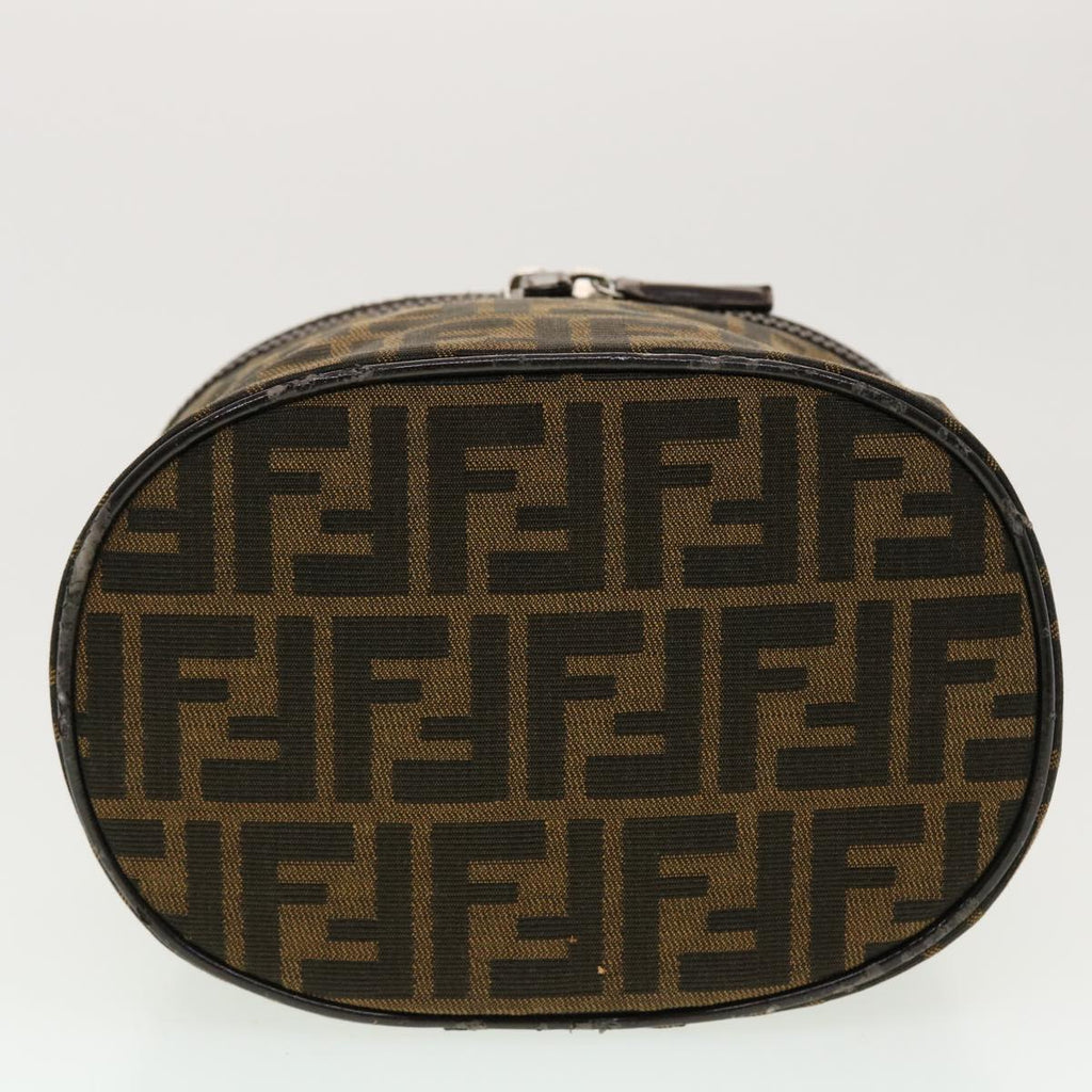 FENDI Zucca Canvas Vanity Cosmetic Pouch Black Brown 42334