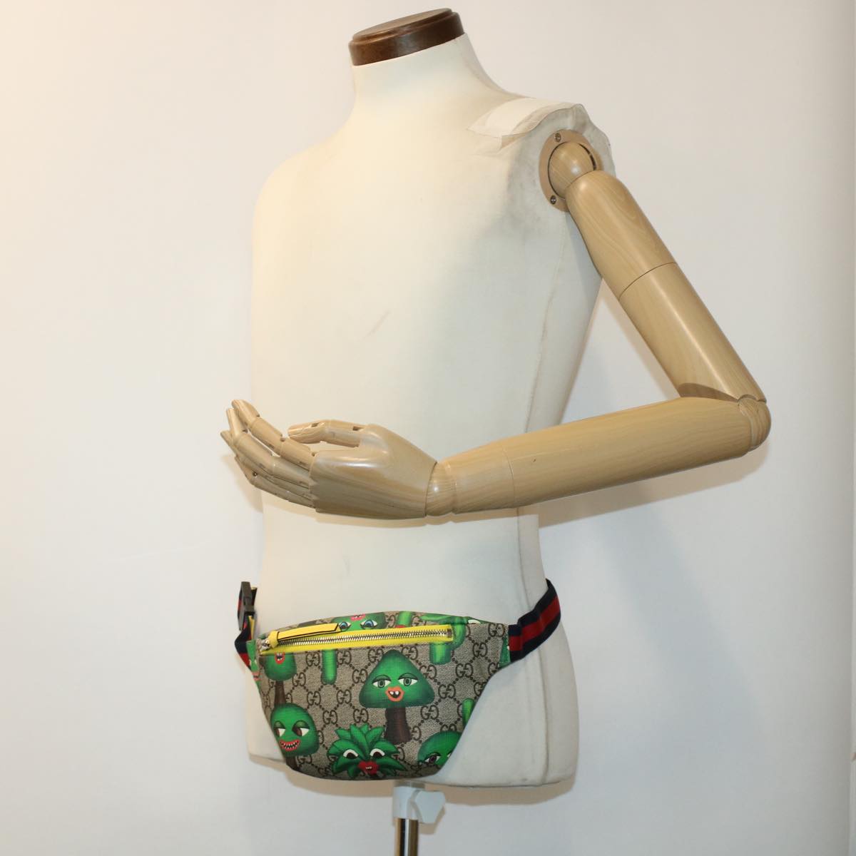 GUCCI GG Canvas Sherry Line Children Cactus Waist bag Beige 502095 42432A
