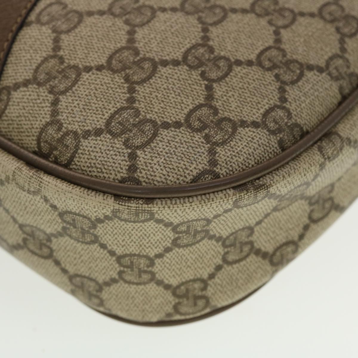 GUCCI GG Canvas Web Sherry Line Clutch Bag Beige Red Green 8901034 42585