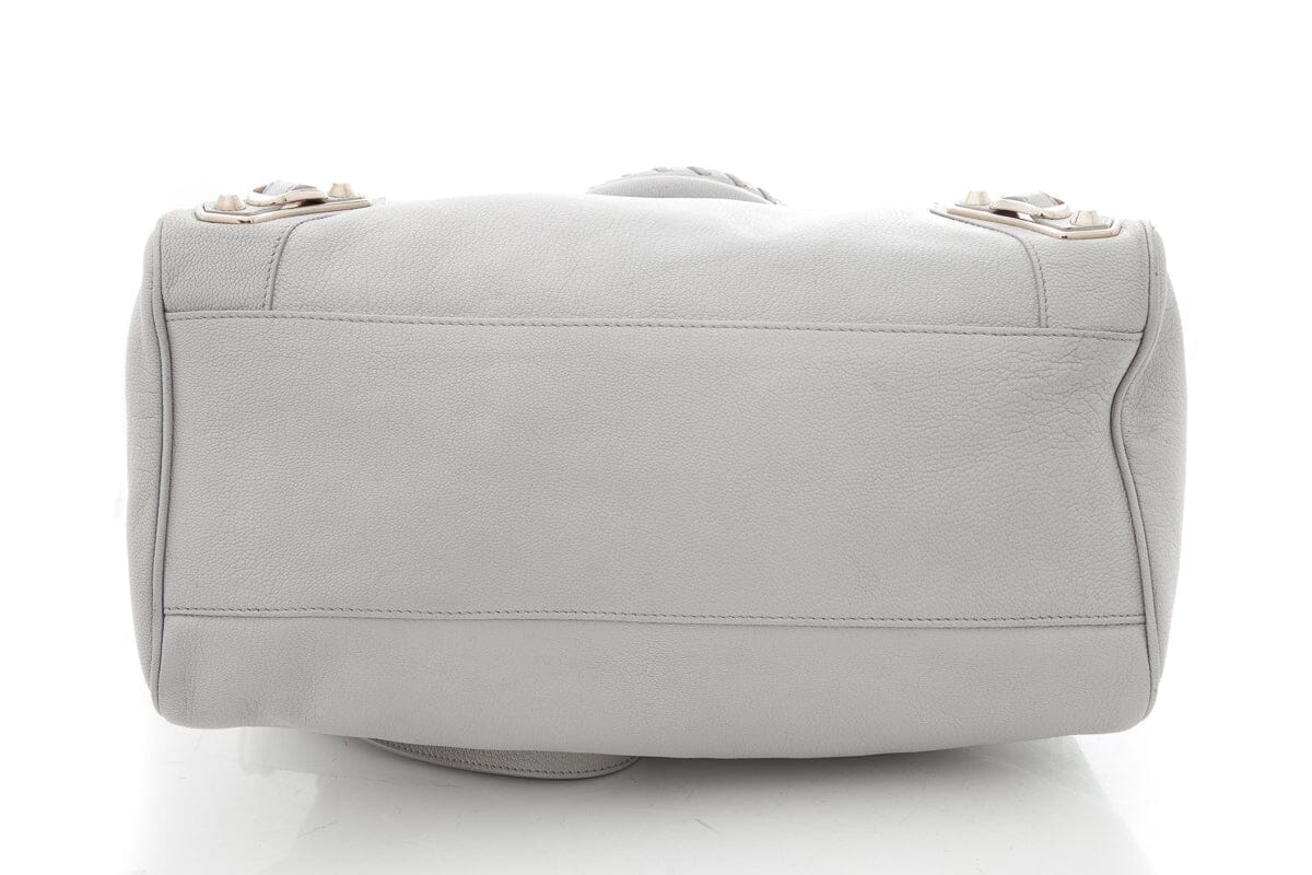 Balenciaga Dove Grey "Metallic Edge Medium City Bag" Cross-Body
