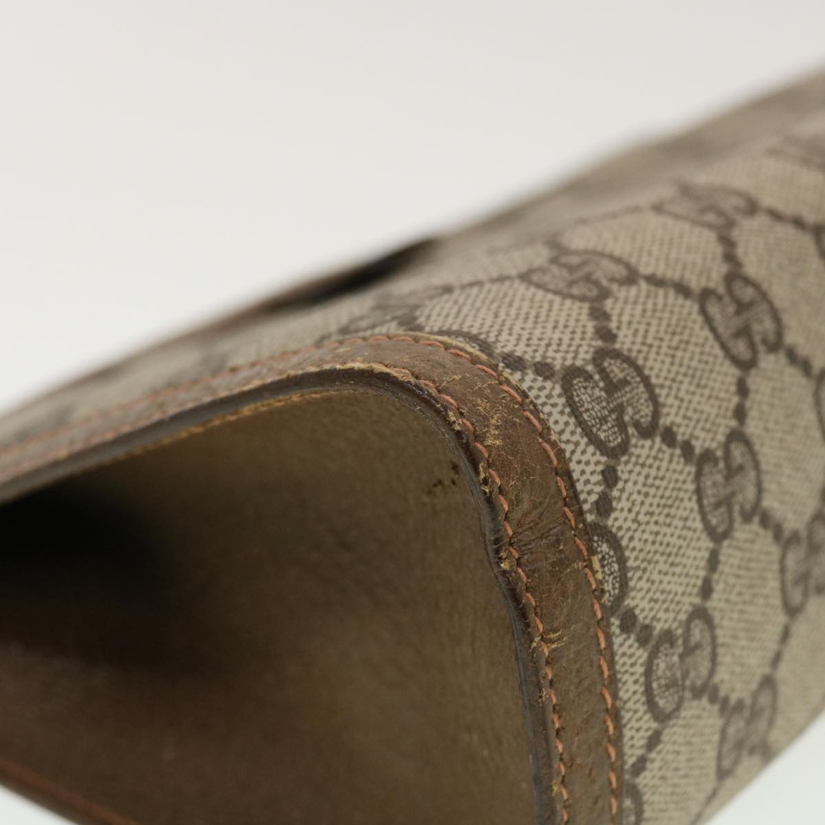 GUCCI GG Canvas Web Sherry Line Clutch Bag Beige Red Green 8901033 42746