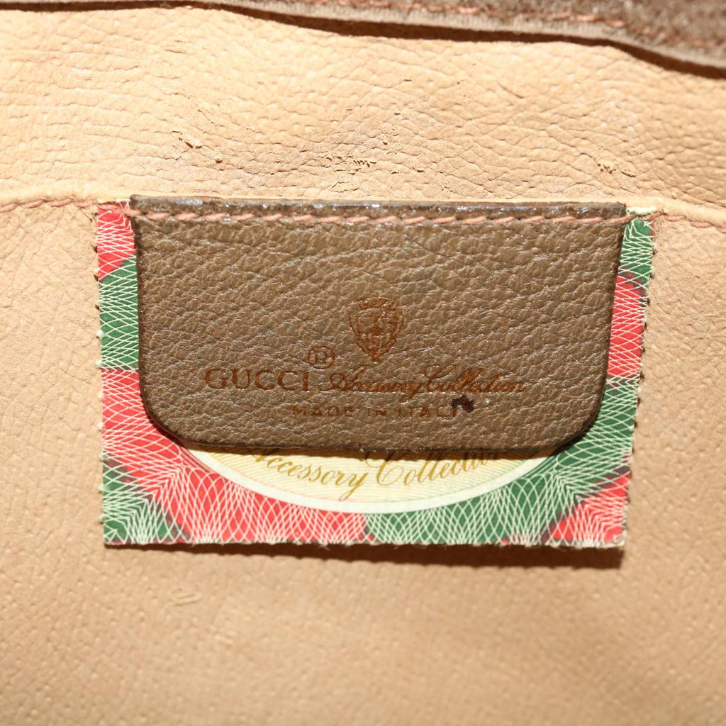 GUCCI GG Canvas Web Sherry Line Clutch Bag Beige Red Green 8901033 42746