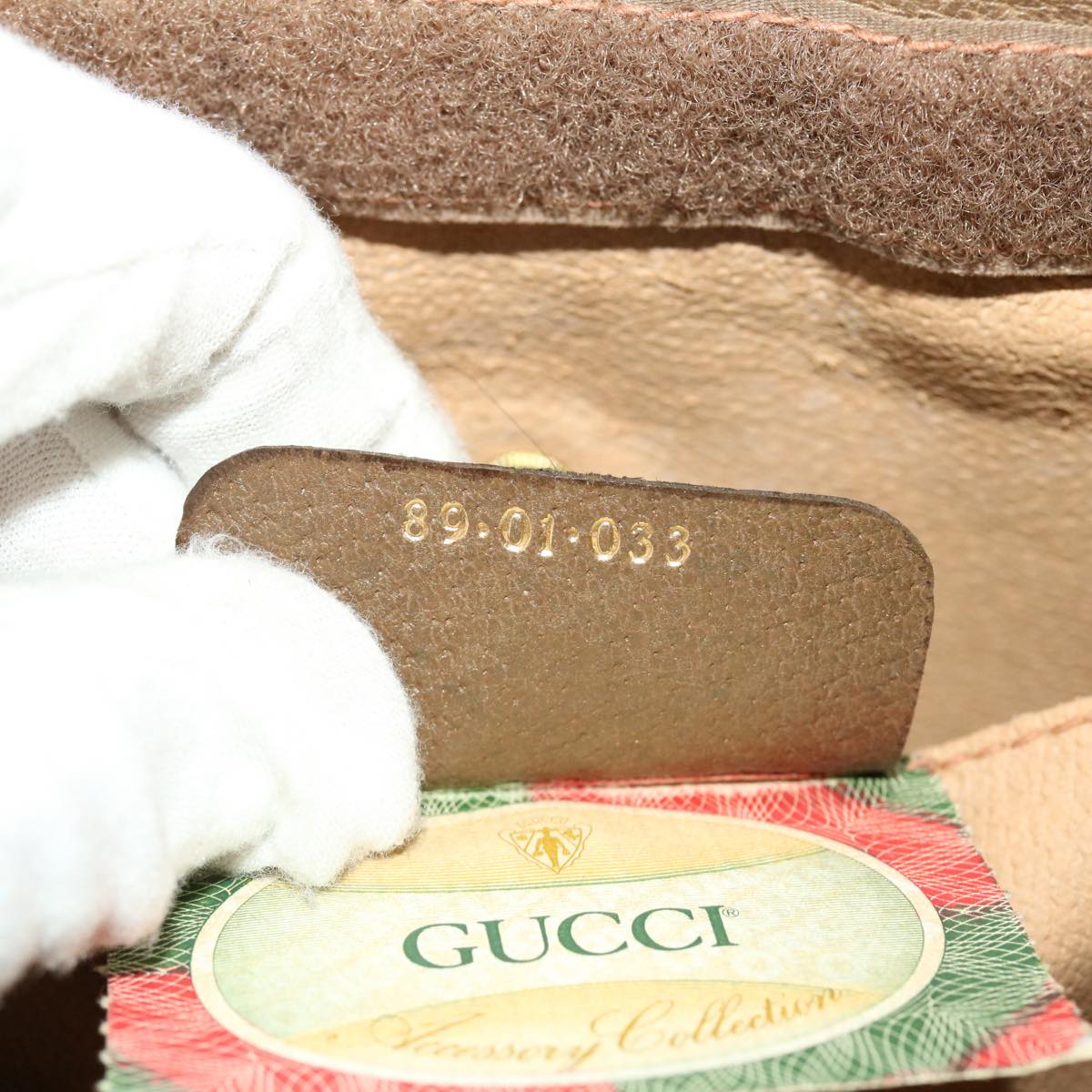 GUCCI GG Canvas Web Sherry Line Clutch Bag Beige Red Green 8901033 42746