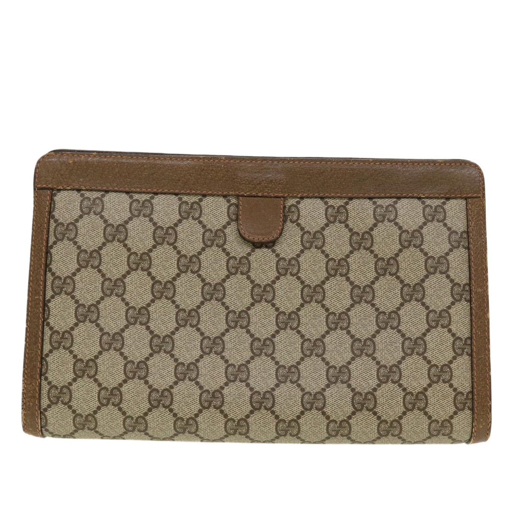 GUCCI GG Canvas Web Sherry Line Clutch Bag Beige Red Green 8901033 42746