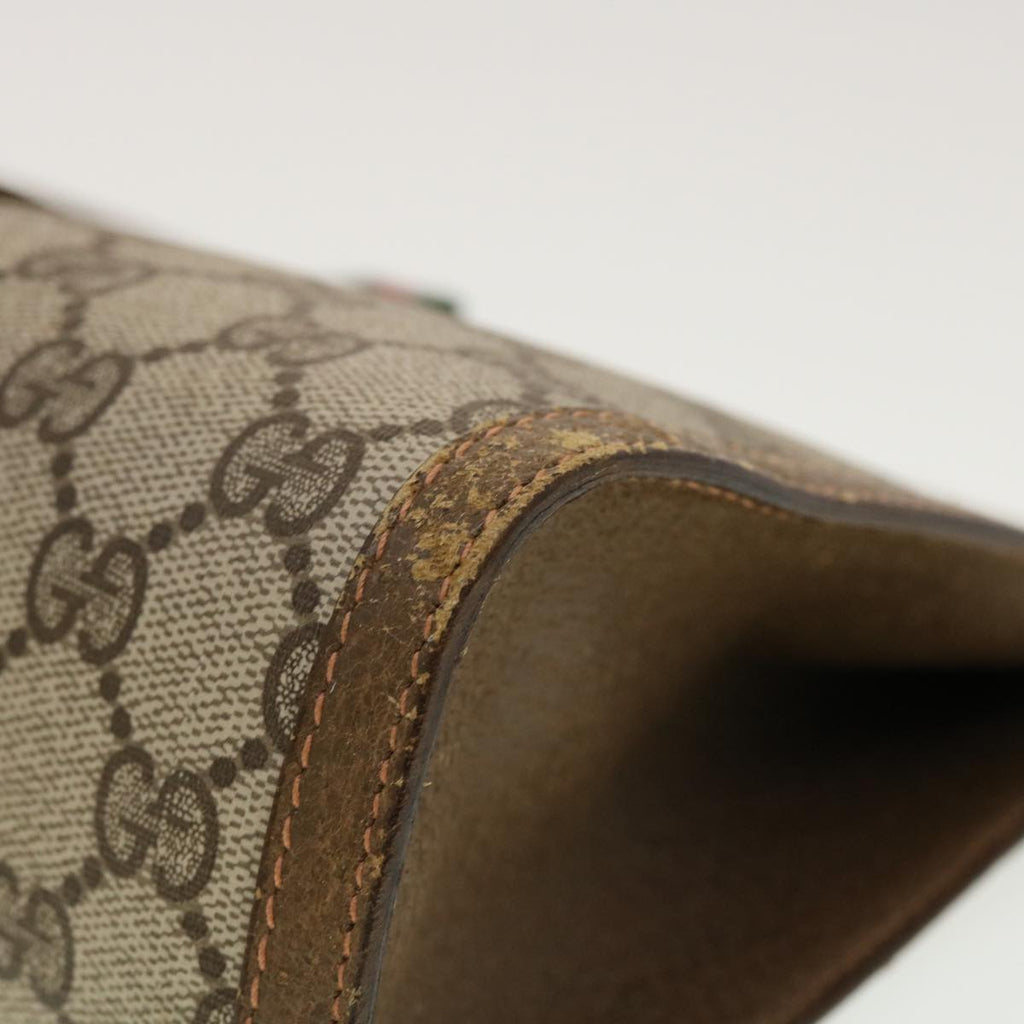 GUCCI GG Canvas Web Sherry Line Clutch Bag Beige Red Green 8901033 42746