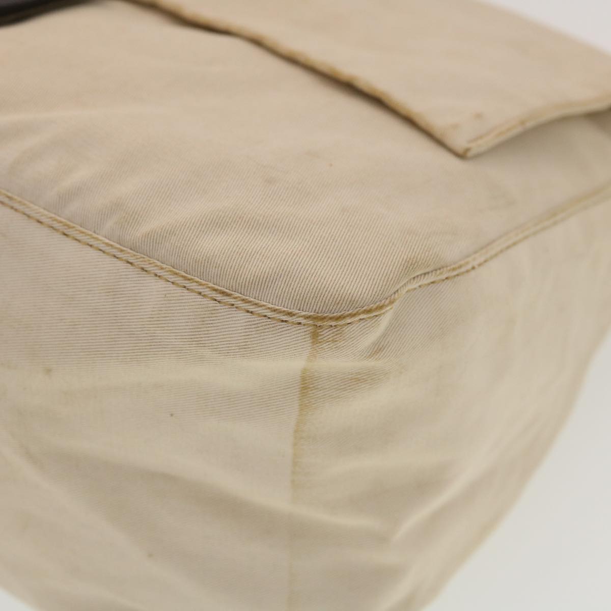 FENDI Mamma Baguette Shoulder Bag Canvas Beige 2355.26325.008 42758