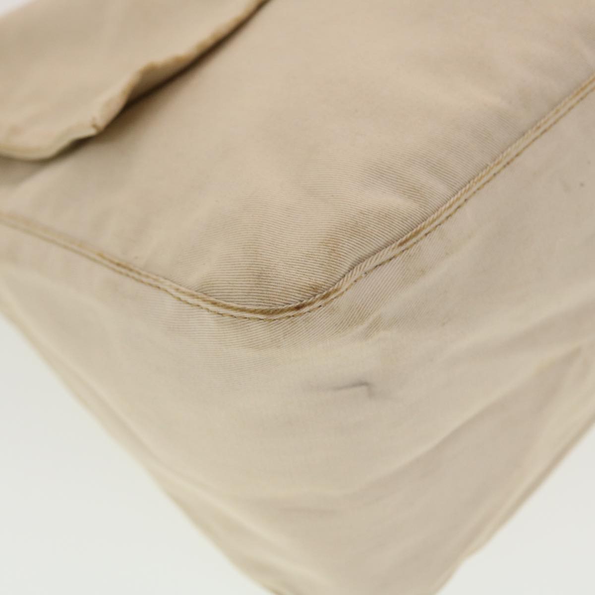 FENDI Mamma Baguette Shoulder Bag Canvas Beige 2355.26325.008 42758