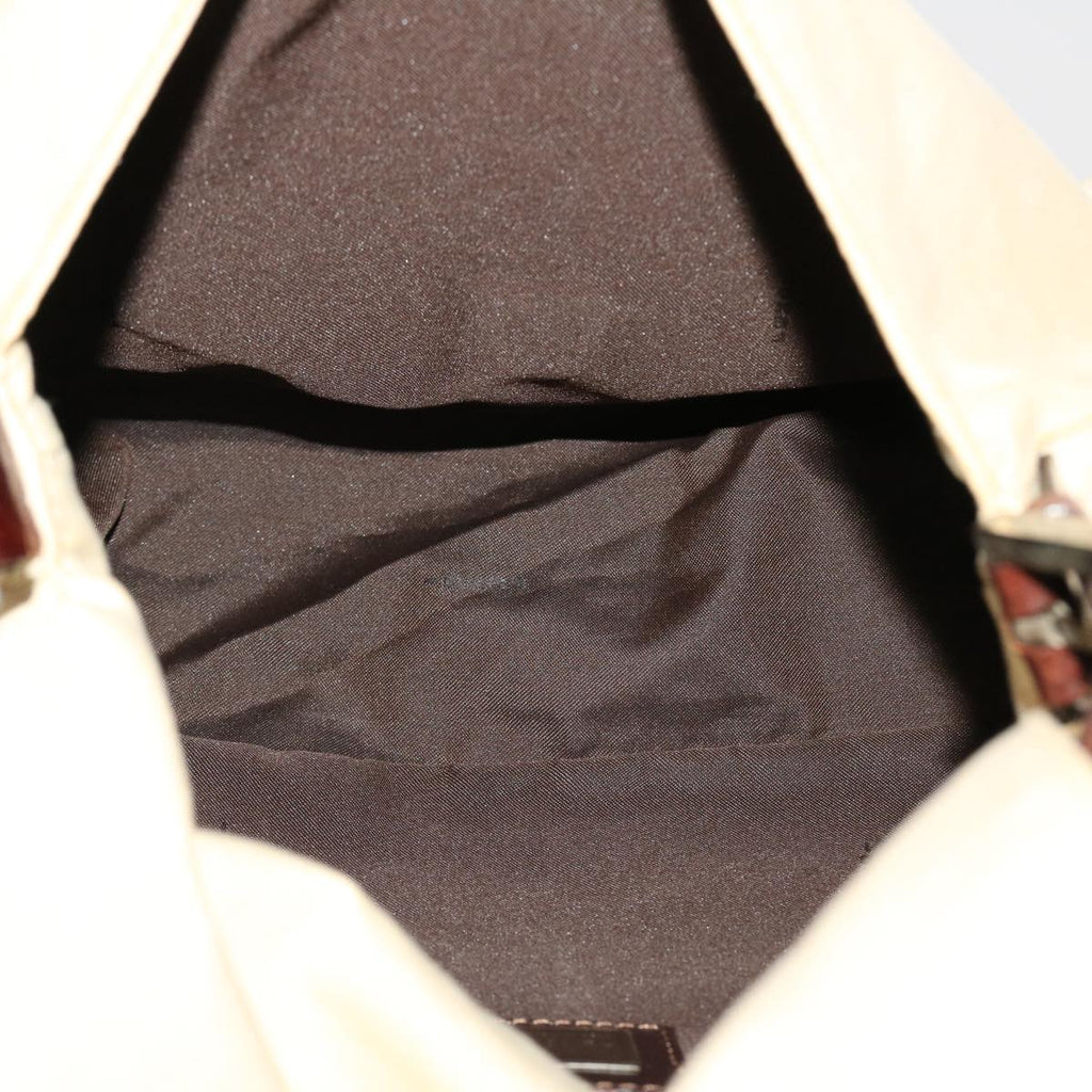 FENDI Mamma Baguette Shoulder Bag Canvas Beige 2355.26325.008 42758