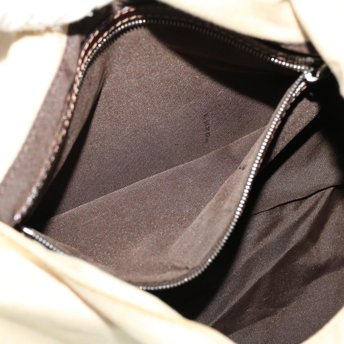 FENDI Mamma Baguette Shoulder Bag Canvas Beige 2355.26325.008 42758