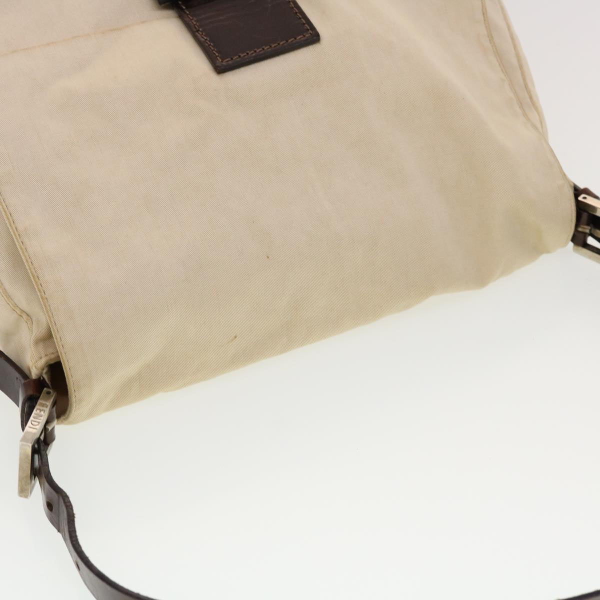 FENDI Mamma Baguette Shoulder Bag Canvas Beige 2355.26325.008 42758