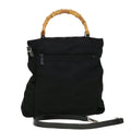 GUCCI Bamboo Hand Bag Nylon 2way Black 002.2122.0506 42767