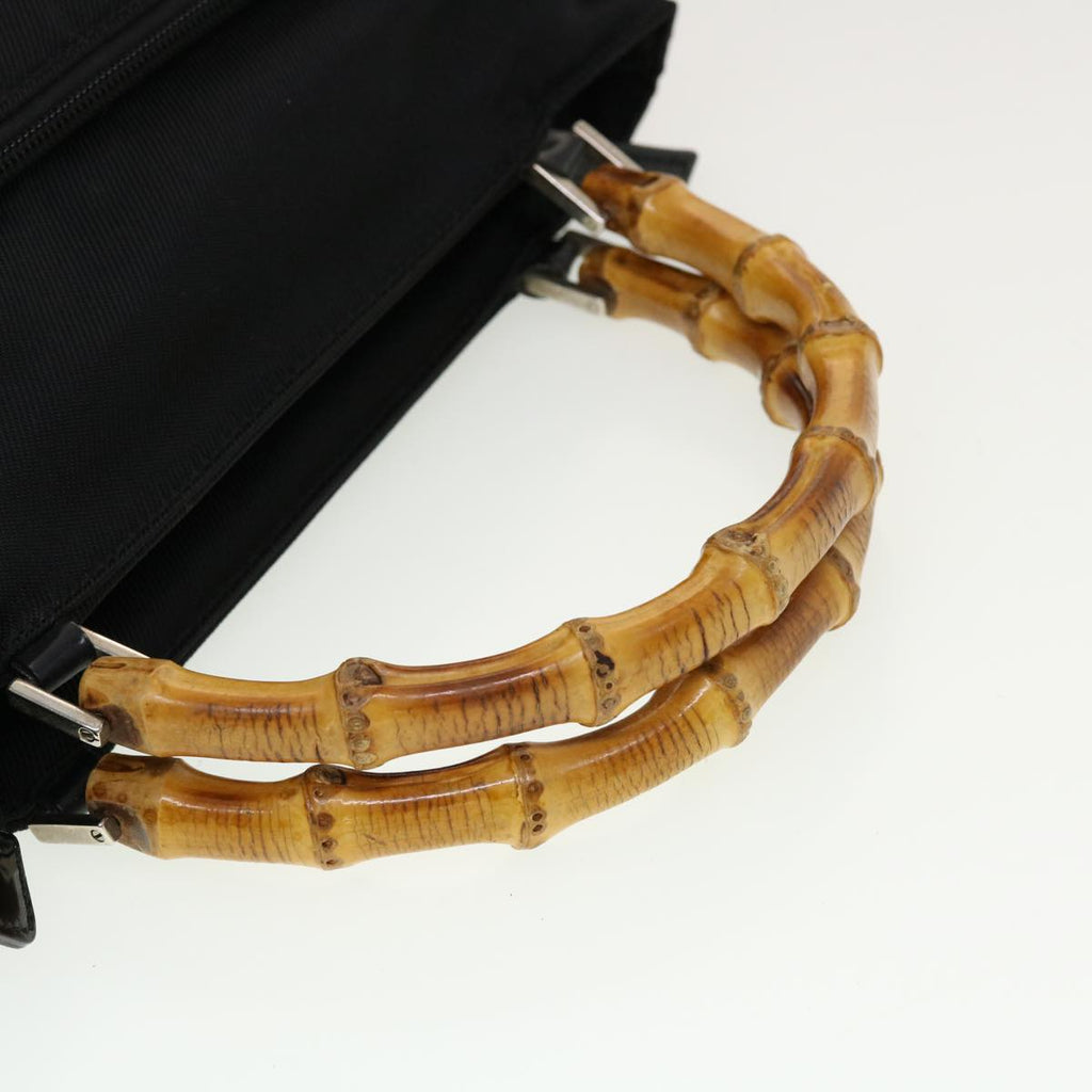 GUCCI Bamboo Hand Bag Nylon 2way Black 002.2122.0506 42767