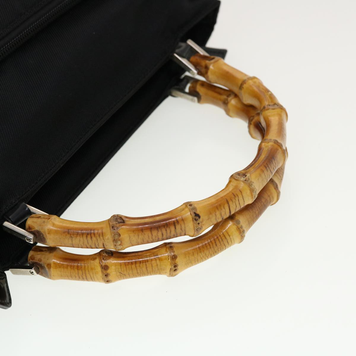 GUCCI Bamboo Hand Bag Nylon 2way Black 002.2122.0506 42767
