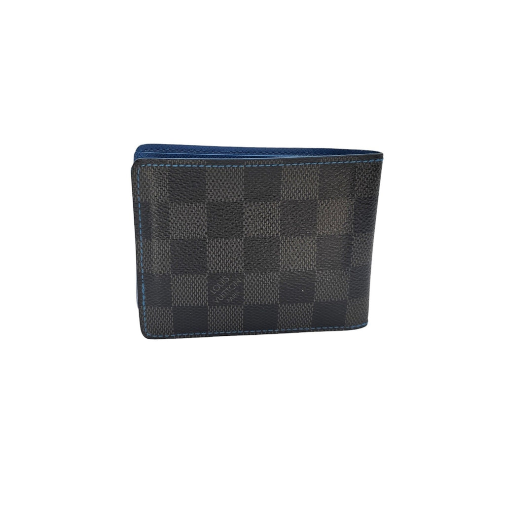 Louis Vuitton Damier Graphite Multiple Slender Bifold Wallet Blue