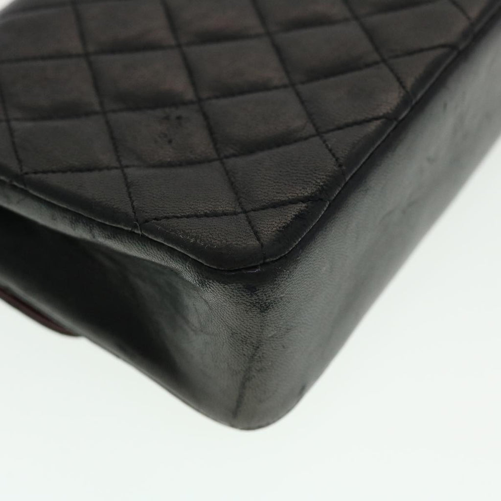 CHANEL Mini Matelasse Chain Shoulder Bag Lamb Skin Black CC 42862A