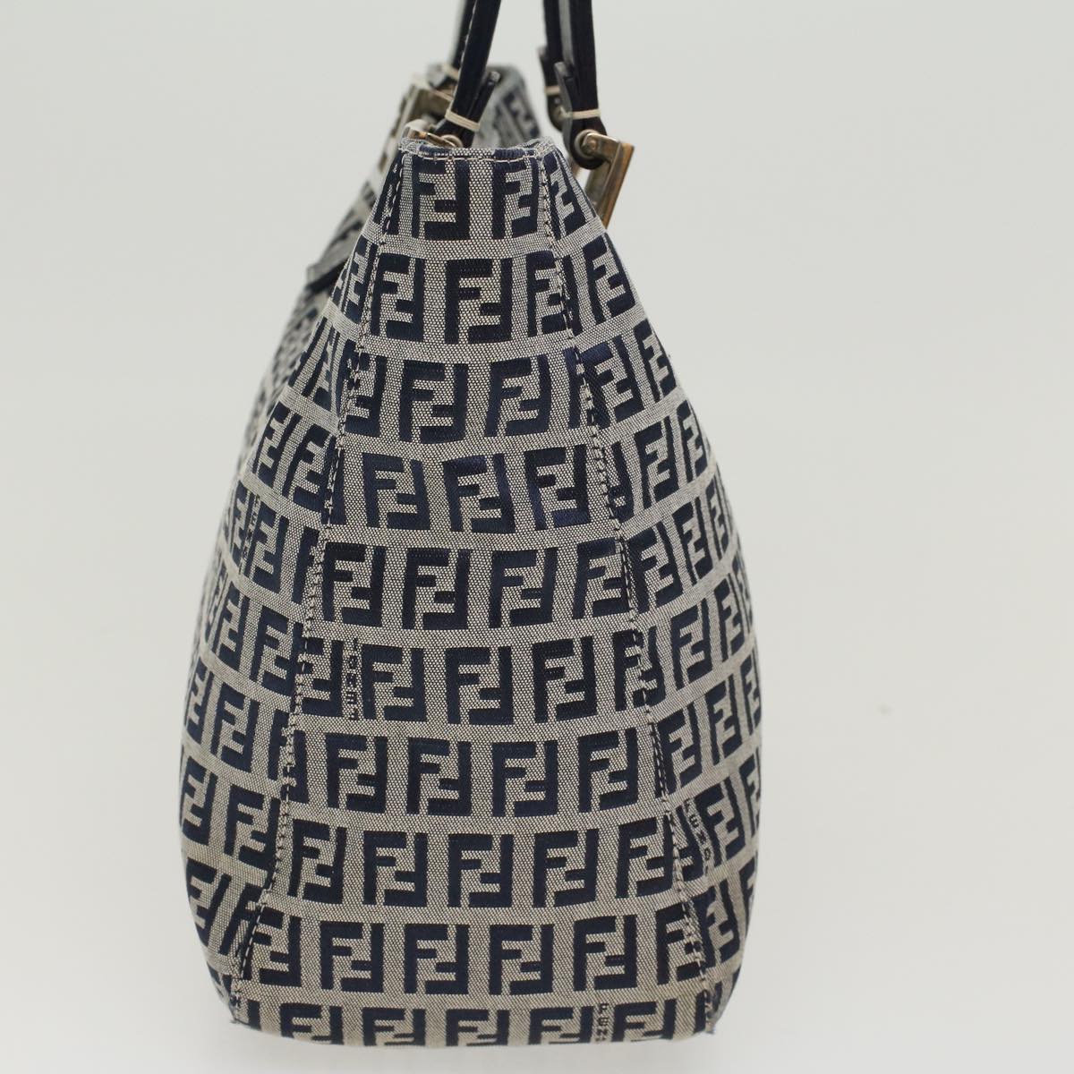 FENDI Zucchino Canvas Hand Bag Navy 42994