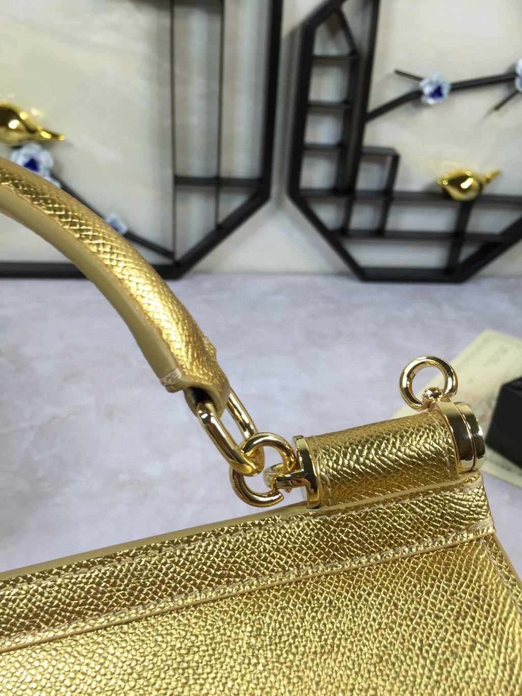 GLAMI MeGLAMIum Sicily Handbag In Dauphine Gold For Women 10.2in/26cm GLAMIÃ‚Â 