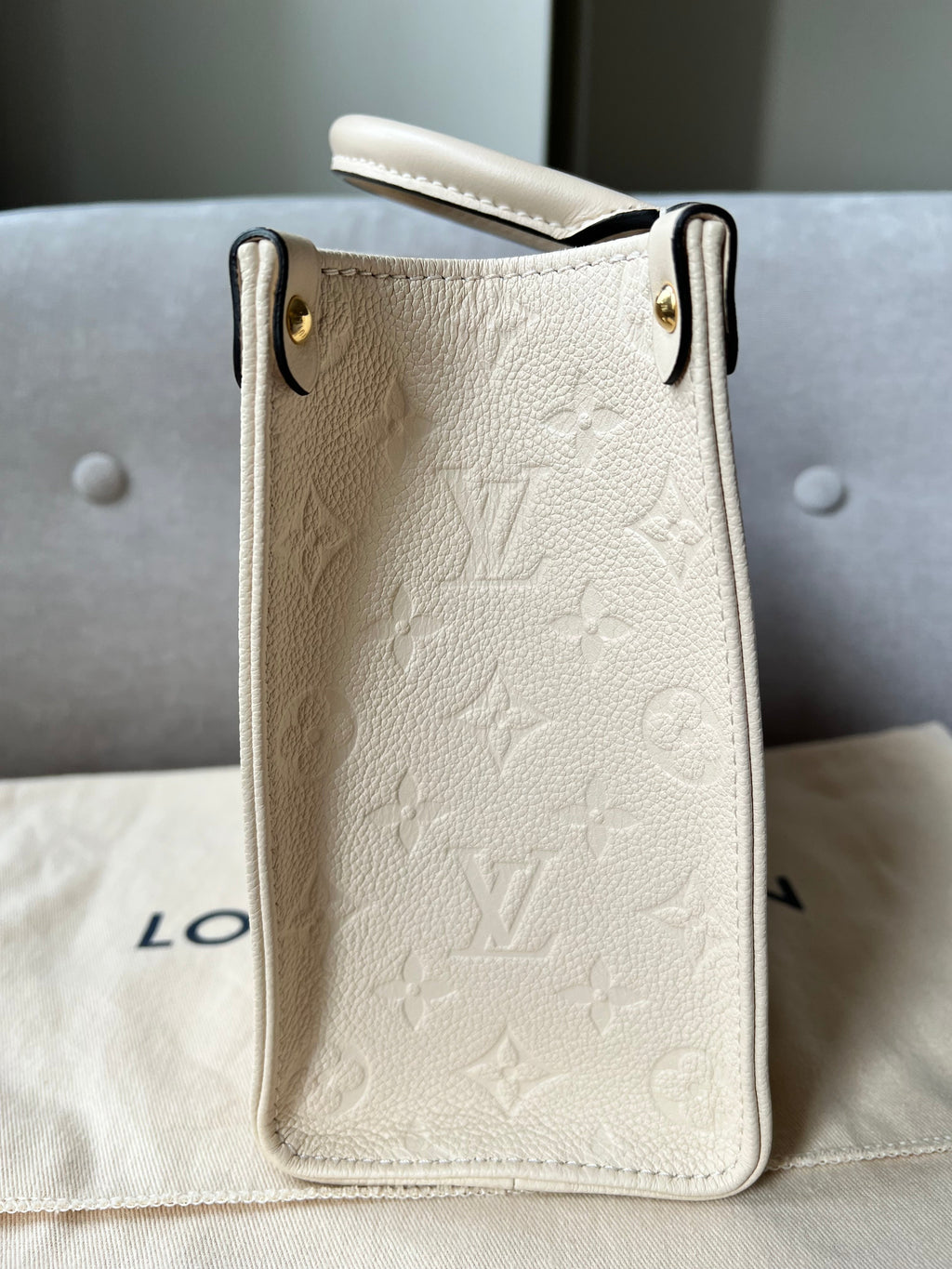 Louis Vuitton On the Go Crème PM Empreinte (RRP £2,380)