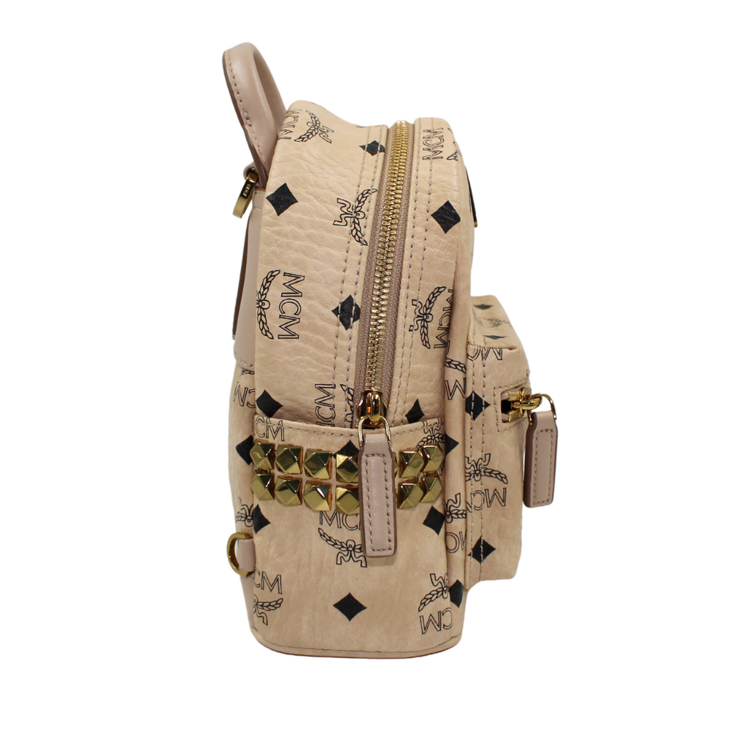 MCM Visetos Side Stud X-Mini Backpack