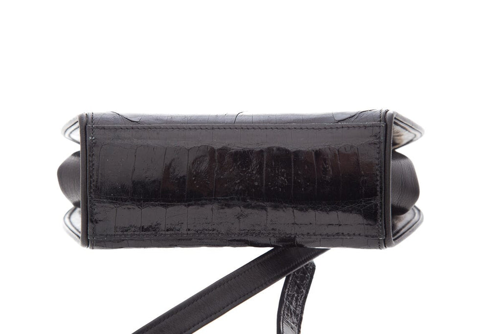 Neiman Marcus Black Croc Crossbod
